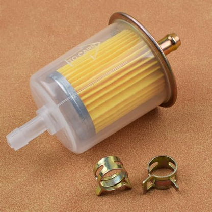 5pcs 5/16” Universal Fuel Filters with 10pcs 8mm Hose Clamps Gas Inline Fuel Filter for Motorcycles, Cars, Trucks