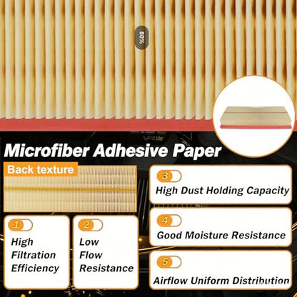 Engine Air Filter Replacement A2730940204 Compatible with Mercedes-Benz E350/C300/ML350/C240/GLK350/GL450/S550/E320/S430/C230 Select Models and More,Engine Air Filter for Car(2 PACK) - style: A 273 094 02 04