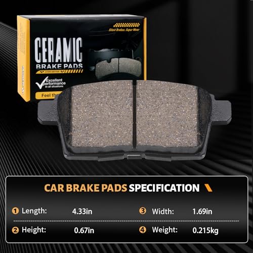 D1259 Rear Ceramic Brake Pads Kit Fit For Mazda CX-9 2007-2015, For CX-7 2007-2012, For Lincoln MKX 2007-2010, For Ford Edge 2007-2010 - style: HZ1259