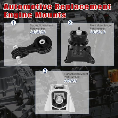 3Pcs Engine Motor Mount Compatible with Honda Civic Hybrid 1.3L 2006-2011