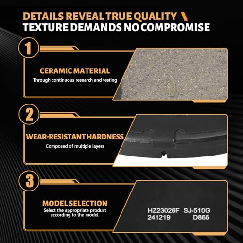 D866 Front Semi-Metallic Disc Brake Pad Set Fit For Jeep Compass/Patriot 2007-2008,For Dodge Caliber 2008-2009 R/T, For Chrysler Sebring 2001-2003, For Mitsubishi Eclipse/Galant 2001-2012 - style: HZ866