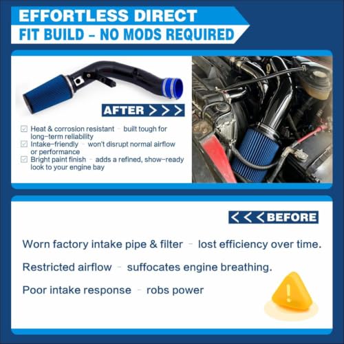 Cold Air Intake Kit Intake Elbow Included Compatible with Ford 2003-2007 F-250/350/450/550 Power Stroke Diesel 6.0L Black - size: 2003-2007 F250-F550 6.0L with Intake Elbow