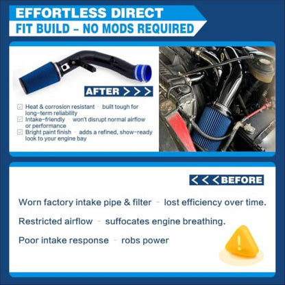 Cold Air Intake Kit Intake Elbow Included Compatible with Ford 2003-2007 F-250/350/450/550 Power Stroke Diesel 6.0L Black - size: 2003-2007 F250-F550 6.0L with Intake Elbow