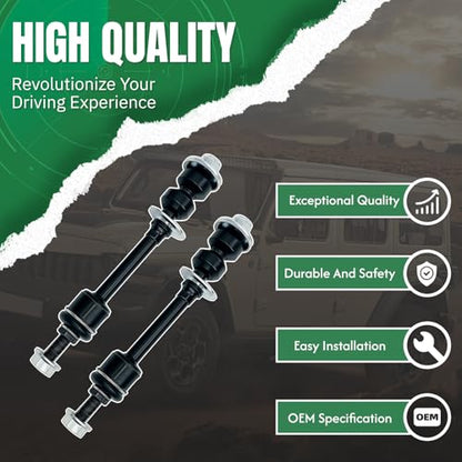2PCS Front Stabilizer Sway Bar End Links Compatible With Fit for Ford 2005 2006 2007 2008 F-150 [4WD/AWD] / LOBO [4WD], for Lincoln 2006-2008 Mark LT [4WD/AWD] ‎‎K80338 - size: K80338 X2