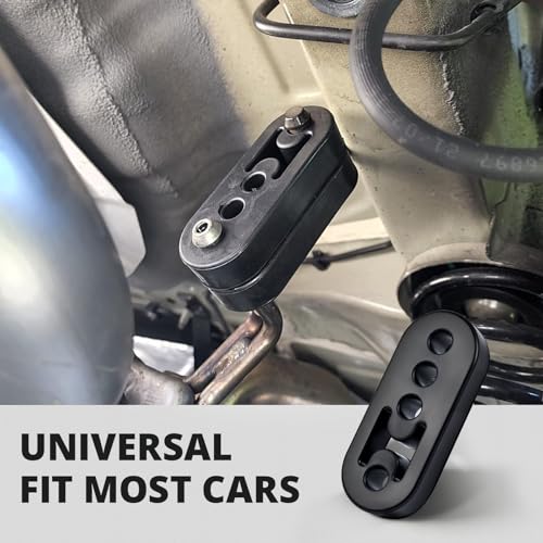 evil energy Exhaust Hanger, Adjustable 4-Hole Universal Muffler Hanger, Reduces Vibration & Noise, EPDM Rubber Exhaust Bushing, 4PCS - style: 4 Holes