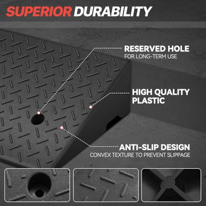 5.9" Rise Rubber Curb Ramp for Forklift, Driveway Sidewalk, Heavy Duty Car - size: 5.9" Rise
