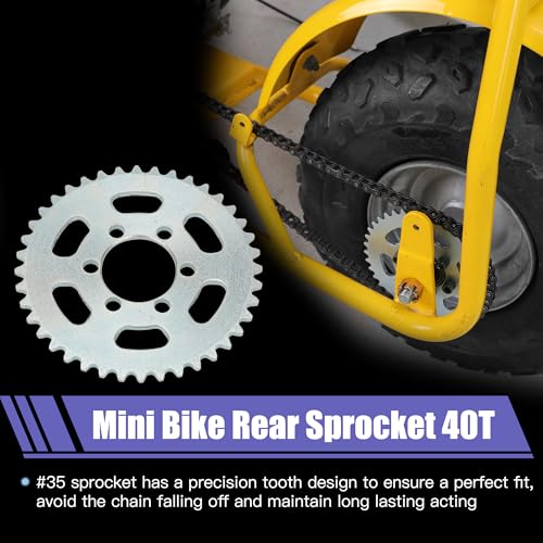 40 Tooth Sprocket 37mm Bore with 35 Chain for CT100U DB30 Mini Bike - color: silver sprocket 40T