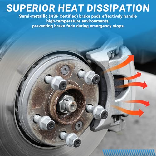 Front Brake Pads Set Compatible with Le-xus ES300h ES350, Toyota Avalon Camry Automotive Replacement Brake Pads Semi-Metallic D1222 - style: D1222