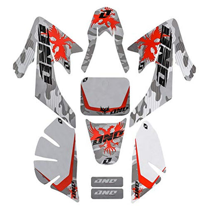 CRF50 Plastic Kit XR50 Plastic Fender Kit with Graphics Sticker Decals Kit & Red Seat & Fuel Tank For CRF 50 XR 50 SDG SSR 107 110 125 Pit Dirt Bike Motorcycle (Red) - color: Red