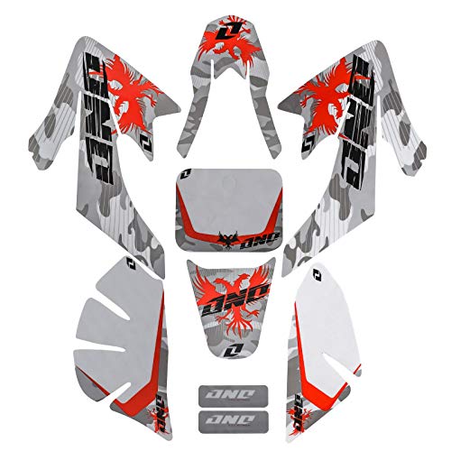 CRF50 Plastic Kit XR50 Plastic Fender Kit with Graphics Sticker Decals Kit & Red Seat & Fuel Tank For CRF 50 XR 50 SDG SSR 107 110 125 Pit Dirt Bike Motorcycle (Blue) - color: Blue