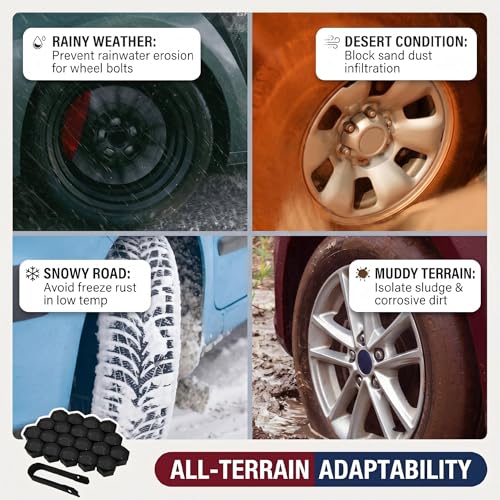 20PCS Lug Nut Covers, 19mm Car Hexagonal Wheel Bolt Covers Caps with Removal Tool, Dustproof Anti-Rust Auto Hub Screw Bolt Head Tire Protector, Universal Lug Nut Cap for Car SUV Truck (Black) - color: Black #19mm