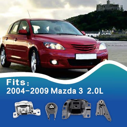 Engine Motor and Transmission Mount Kit，Compatible with 2004-2009 Mazda 3 - size: 2004-2009 Mazda 3 2.0L
