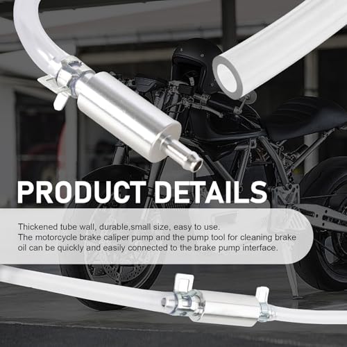2 PCS Motorcycle Brake Bleeder Hose Kit, Vehicle Clutch Drained Bleeder Tool, Universal Filler Pipe Clutch Hydraulic Brake One-Way Check Valve, Durable Repair Accessories (Silver)