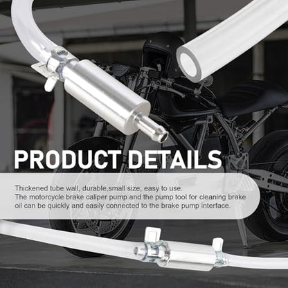 2 PCS Motorcycle Brake Bleeder Hose Kit, Vehicle Clutch Drained Bleeder Tool, Universal Filler Pipe Clutch Hydraulic Brake One-Way Check Valve, Durable Repair Accessories (Silver)