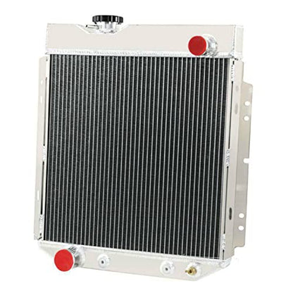 4 Row Performance Aluminium Radiator Compatible with 1960-1966 Ford Falcon Mustang Ranchero 2.4L 2.8L 3.3L 4.7L L6 V8 Gas & 1964 1965 Mercury Comet 2.8L 3.3L 4.7L - size: 4 Row Radiator w/CNC Cap