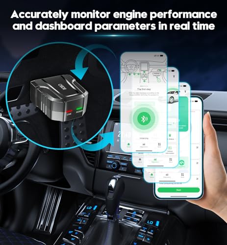 OBD2 Scanner Diagnostic Tool, Car Scanner for iOS & Android, Bluetooth 5.4 - color: black