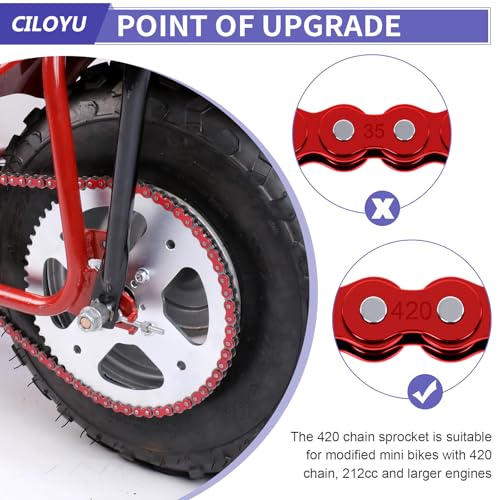 60 Tooth Rear Sprocket 420 Chain Kit for Mini Bike CT200U CT100U - color: Silver