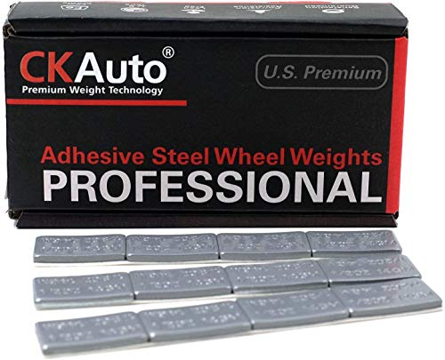 CKAuto 1/2oz, 0.5oz, Ultra Slim Low Profile, Grey Adhesive Stick On Wheel Weights, 60 oz/ 3.75 lb/Box, OE Quality, (120pcs) - color: Grey, size: 120PCS