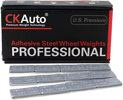 CKAuto 1/2oz, 0.5oz, Ultra Slim Low Profile, Grey Adhesive Stick On Wheel Weights, 60 oz/ 3.75 lb/Box, OE Quality, (120pcs) - color: Grey, size: 120PCS