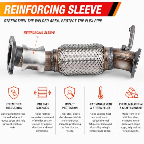 52547 Front Flex Exhaust Pipe for 11-14 Hyundai Sonata 2.4L Non-Hybrid FP03 - size: Sonata-2.4'' SIZE