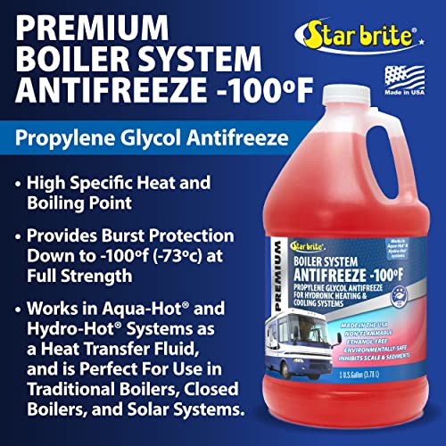 STAR BRITE Premium -100° Boiler System Antifreeze - Propylene Glycol Heating & Cooling Fluid - Made in USA - 1 Gallon (032700)