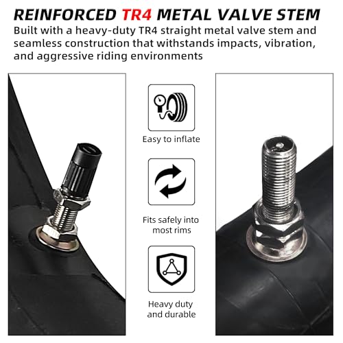 AR-PRO 2-Pack 2.50/3.00-18 Heavy-Duty Motorcycle Inner Tubes, 3mm Butyl Rubber with TR4 Valve Stem, Fits 80/90-18 80/100-18 90/90-18 Tires for Dirt Bike, Enduro, Dual Sport & Off-Road - size: 2.75/3.00-18", TR4 Valve