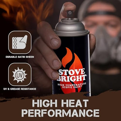 Stove Bright High Temp Spray Paint, Metallic Brown, 12 Oz, 1200°F