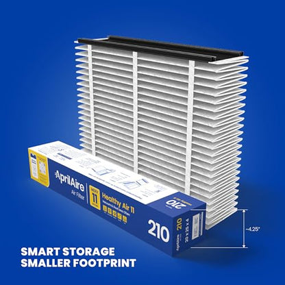 Genuine AprilAire 210 Replacement Filter for AprilAire Whole-House Air Purifiers - MERV 11, Clean Air & Dust, 20x25x4 Air Filter (Pack of 1)