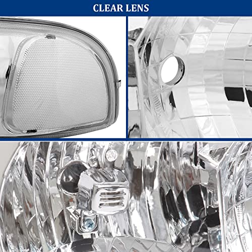 APSVE Headlight + Bumper Lights Kit for 1999-2006 GMC Sierra 1500 2500 3500 - color: Chrome Clear