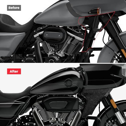 Motorcycle Side Fairing Panel Bracket Kit for Harley Touring CVO Road Glide ST FLTRXSTSE 2024 FLTRXSE 2023, Unpainted/Bright Black Spoilers Cover Support Accessories - size: Forge Carbon