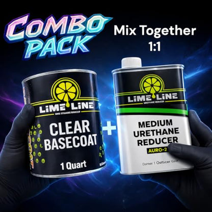 LiME LiNE Automotive Basecoat with Urethane Reducer Quart Combo Pack (Clear Combo) - color: Clear Combo