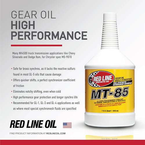 Red Line 50504 MT-85 Manual Transmission 75W85 GL-4 Gear Oil - 1 Quart - size: 1 Quart