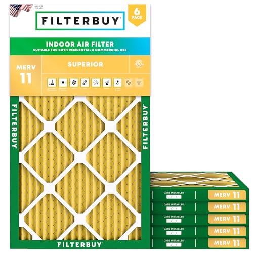 Filterbuy 10x18x1 Air Filter MERV 11 Pet & Allergy Defense (6-Pack) - style: 10x18x1