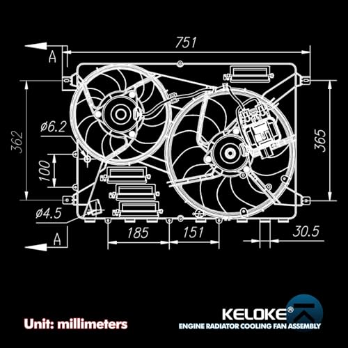 KELOKE Engine Radiator Cooling Fan Assembly Compatible with Land Rover - size: LR011905