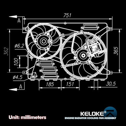 KELOKE Engine Radiator Cooling Fan Assembly Compatible with Land Rover - size: LR011905