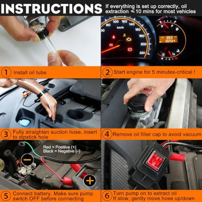 Electric Oil Extractor Pump, Dipstick Engine Oil Change Pump 12V