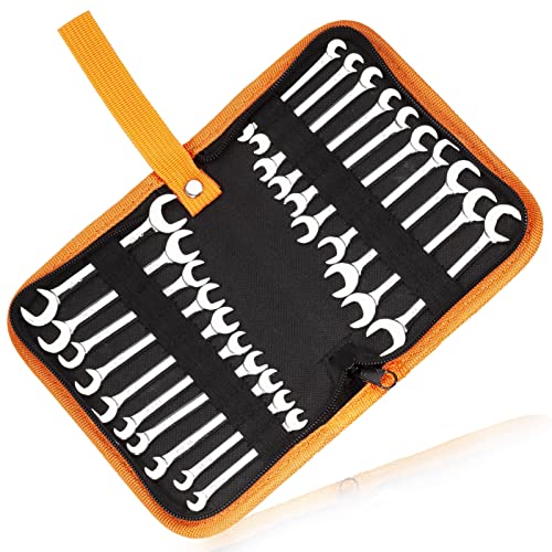 Mini Double Open End Wrench Set Metric and SAE 20 Pcs - style: Metric & SAE (Double Open End)