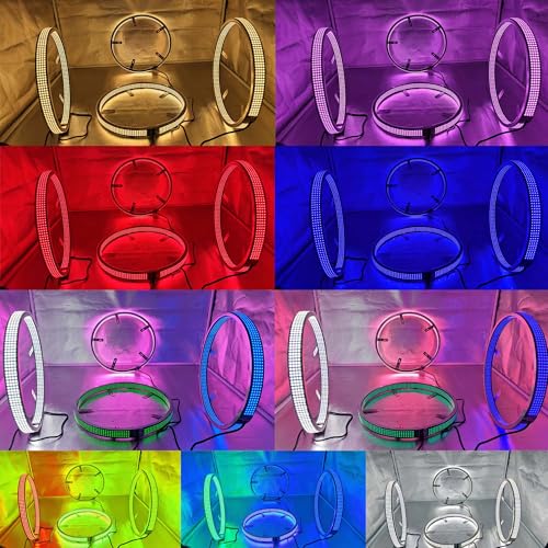 17" RGBW Wheel Light Pro Series with Brake Sync and White Ground Illumination, IP68 Waterproof Smart Rim Light Kit, Reinforced Frame, High Density 5199pcs 5050 SMD LEDs for Trucks, Off-Road Vehicles. - size: 17" RGBW Pro Max