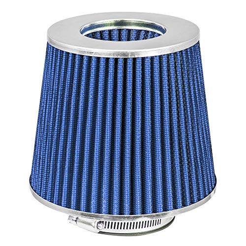 Mortar Aftermarket Auto Air Filter Replacement - Car Enthusiast Class Universal Cold Air Intake Gulps in More Air for More Engine Power & Passionate Induction Sound, 3.5 In, Blue