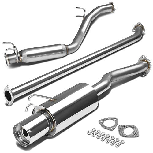 DNA MOTORING CBE-HC06EX Stainless Steel Cat Back Exhaust System [Compatible with 06-11 Honda Civic EX 1.8L] - style: Round