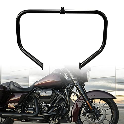 TCT-MOTORPARTS 1 1/4" Black Highway Engine Crash Bar + Footpegs Fit For Harley Touring Road Street Electra Glide Ultra FLHT FLHX FLHR Road King 2009-2024 - color: Black Engine Crash Bar+Footpegs #1
