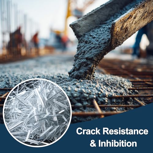Fiberglass for Concrete Cement Fiber Additive, Chopped Strand Mortar Reinforcement, Concrete Countertop Forms (White, 5LB) - size: 5LB
