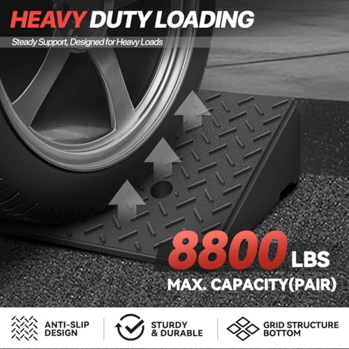 5.5" Rise Rubber Curb Ramp for Forklift, Driveway Sidewalk, Heavy Duty Car - size: 5.5" Rise