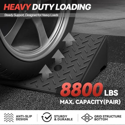 5.5" Rise Rubber Curb Ramp for Forklift, Driveway Sidewalk, Heavy Duty Car - size: 5.5" Rise