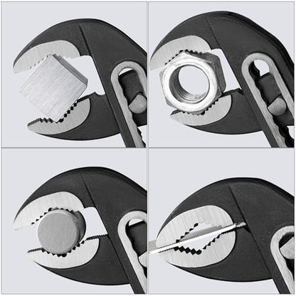 HAUTMEC 3PCS Water Pump Pliers Set, Fast Adjustable Tongue and Groove Joint Pliers Tool Set, Self-Locking Groove, CRV Steel V-Jaw & Comfort Grip, Wider Opening & 7 Positions, 7/10/12 Inch for Plumbing - style: HT0323