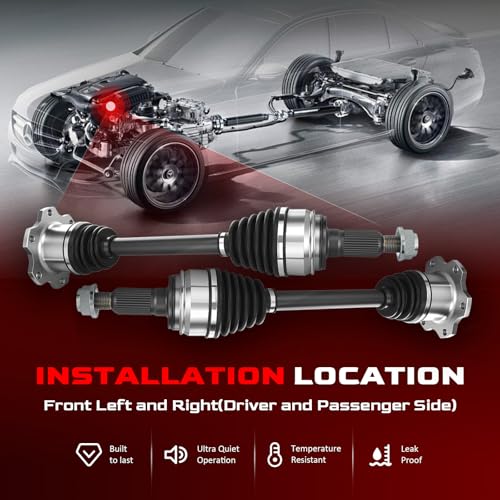 Betthand 2Pcs 661430 Front CV Axle Fit for 4WD 07-13 Chevy Silverado 1500 - size: 661430*2