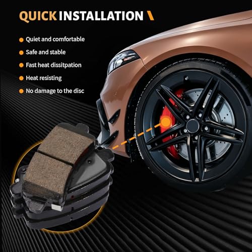 D1430 Rear Ceramic Brake Pads Kit Fit For Buick LaCrosse 2010-2016, For Regal 2011-2017, For Cadillac XTS 2013-2019, For Chevrolet Impala 2014-2020, For Malibu 2013-2015 - size: HZ1430