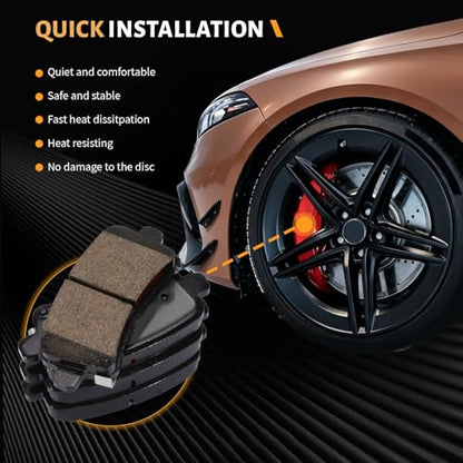 D1430 Rear Ceramic Brake Pads Kit Fit For Buick LaCrosse 2010-2016, For Regal 2011-2017, For Cadillac XTS 2013-2019, For Chevrolet Impala 2014-2020, For Malibu 2013-2015 - size: HZ1430