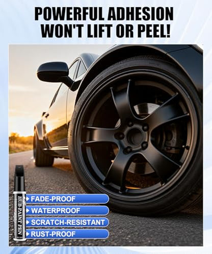 Amiss Full Matte Black Rim Repair Kit, Wheel Paint and Rim Paint Touch Up Pen for Curb Rash, Universal Alloy Wheel Scratch Repair for Scratches and Scuffs, Car Accessories (Full Matte Black) - color: Full Matte Black