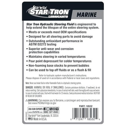 STAR BRITE Hydraulic Steering Fluid, Synthetic Blend, ISO 15, Marine-Grade - size: 32 fl oz